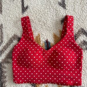 All in Motion Red Heart Print Top